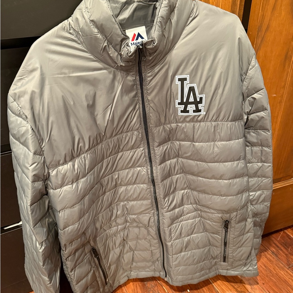 Majestic Gray LA Dodgers Jacket